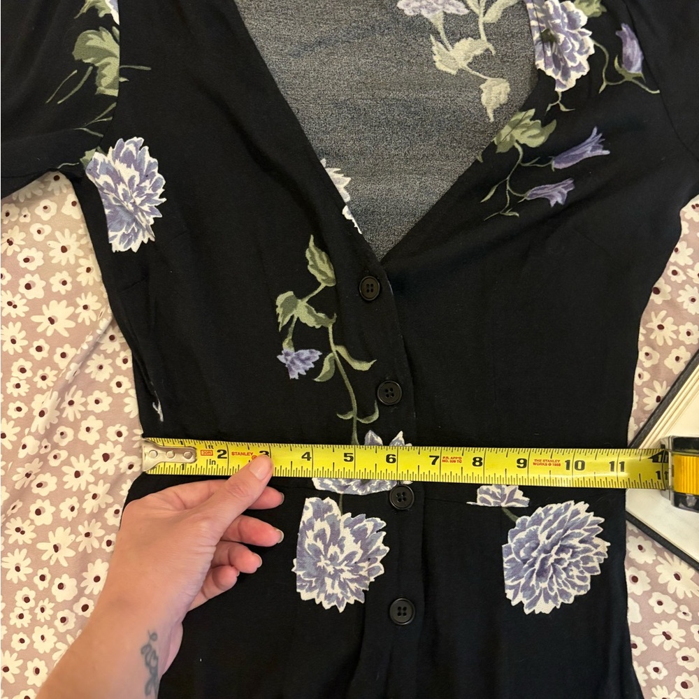 Reformation Black and Purple jumpsuit